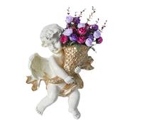 QUXVUIS Pot de fleurs créatif en forme d'ange, décoration murale à collectionner pour chambre bureau. Jardinière, vase à fleurs, décoration murale 3D, Droite, 39x30x14cm