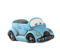 QUXVUIS Pots de jardinières en céramique légers et portables pour plantes de jardin, pour un entretien facile, pot fleurs succulentes pour voiture dessin animé, voiture bleue