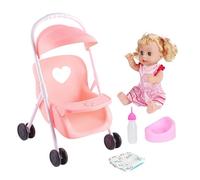 QUXVUIS Poussette pour poupée pour Tout-Petits, Stimulant l'activité et Le Jeu d'éveil, et développant l'imagination grâce à des Accessoires réalistes pour poupées. , Rose