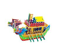 QUXVUIS Puzzle 3D en Papier représentant Un Bateau-Dragon : Un Jeu de Construction Original et Amusant, idéal pour célébrer Les fêtes Entre Amis.