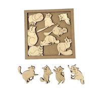 QUXVUIS Puzzle éducatif en Bois pour Chat, cultive la pensée logique chez Les Enfants, Puzzle en Bois très Stimulant Forme de Chat, tapez+2