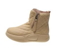 QUXVUIS Restez actif les jours froids avec ces bottes de neige à plateforme à moyen de couleur unie pour femmes, imperméables et antidérapantes pour le Camping, Kaki, 35 mètres