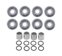 QUXVUIS Roulements de Skate 608, Cales de roulement, Performance Stable, Acier à Haute teneur en Carbone, expérience et Fluide, roulements ABEC-11 pour longboards et, Gris, 22 mm