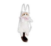 QUXVUIS Sac à en Peluche Charmant, Adorable Chat, léger et idéal pour Toutes Vos Aventures Quotidiennes. Ce Sac à Mignon et câlin est conçu en Forme de Chat Peluche. pour, avec Collier Rose, 50x15cm