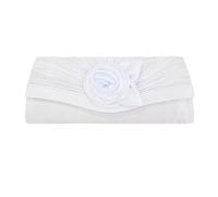 QUXVUIS Sac à fermoir en satin léger - Sac à main à la mode pour un look de soirée élégant Sacs à fermoir noir pratiques pour les femmes, Blanc, 1