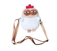 QUXVUIS Sac bandoulière en peluche en forme de poule espiègle. Adorable bandoulière ajustable. Idée cadeau originale pour une sortie un cadeau unique. Ce sac peluche forme de