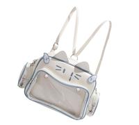 QUXVUIS Sac bandoulière Ita Bag DIY décontracté pour femme, grande capacité, avec poche transparente. Se porte aussi bien à la main qu'en sac à, selon vos envies et votre, Bleu, 24 x 10 x 19 cm