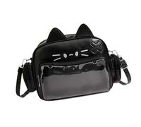 QUXVUIS Sac bandoulière Ita Bag DIY décontracté pour femme, grande capacité, avec poche transparente. Se porte aussi bien à la main qu'en sac à, selon vos envies et votre, Noir, 24 x 10 x 19 cm