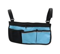 QUXVUIS Sac de transport portable pour fauteuil roulant avec porte-gobelet pour fauteuils de mobilité à domicile et en voyage, motif fleur violette, bleu, 33 x 18 cm