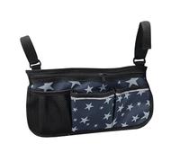 QUXVUIS Sac de transport portable pour fauteuil roulant avec porte-gobelet pour fauteuils de mobilité à domicile et en voyage, motif fleur violette, étoile, 33 x 18 cm