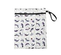 QUXVUIS Sacs à langer multifonctionnels pour Parents occupés, sacs à couches en tissu imperméable en Polyester, humides, sac couches réutilisable, Petite baleine blanche