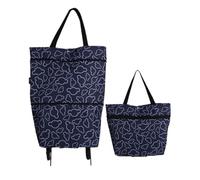 QUXVUIS Sacs à provisions Pliables de Grande capacité Solution de magasinage Sac à provisions Multifonction en Tissu Sac avec Roues, Mickey Fleur Noire