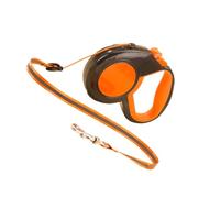QUXVUIS Sangle en Nylon réfléchissante, Laisse de Chien rétractable Automatique Ultime pour Tous Les propriétaires de Chiens, Laisse Chien rétractable Ergonomique, Orange 3cm
