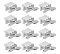 QUXVUIS Serrures de fenêtre en acier inoxydable, 12 paquets/lot, mesures de sécurité et antivol faciles à installer, coulissantes à l'épreuve des enfants, argenté, 12 pièces, Style court