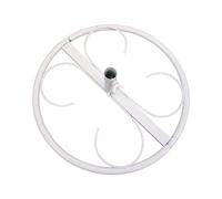 QUXVUIS Socle Indispensable pour la décoration de Mariage : Support à Fleurs en Acier Inoxydable, Base Ronde pour Grands Bouquets de Fleurs sur Pied, Blanc, 32 cm