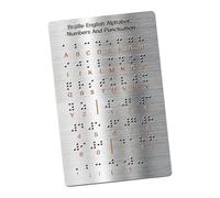 QUXVUIS Tableau braille durable, outil pédagogique comprenant des lettres, des chiffres et la ponctuation anglaise, pour l'apprentissage du braille. Tableau alphabétique avec points en relief pour les