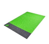 QUXVUIS Tapis de plage pliable anti-sable en plein air voyage sac à couverture Portable poche à fermeture éclair randonnée matelas de couchage avec piquets, Vert
