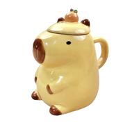 QUXVUIS Théière en céramique avec motif capybara, tasse à boire, cadeau pour adultes et enfants. Ensemble de tasses en porcelaine mignonnes pour une consommation saine et sûre. Service à thé durable