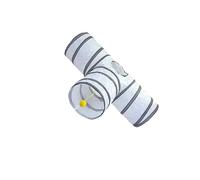 QUXVUIS Tunnel en Forme de T à 3 Voies pour Chats, Pliable et avec Jouets interactifs pour Garder Vos Animaux Actifs et Heureux. Convient également pour aux cochons d'Inde. Pliable et Portable.