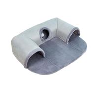 QUXVUIS Tunnel ludique pour Chat avec Tapis Lavable, Tunnels Joyeux pour Chats d'intérieur et Petits Animaux, lit pour hérissons avec Balle de Jeu pour Chats d'intérieur, L