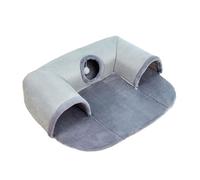QUXVUIS Tunnel ludique pour Chat avec Tapis Lavable, Tunnels Joyeux pour Chats d'intérieur et Petits Animaux, lit pour hérissons avec Balle de Jeu pour Chats d'intérieur, S