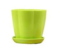 QUXVUIS Vase en plastique à large application pas facile à casser fleur classique la maison au bureau équipé d'une plaque durabilité multicolore, Vert,1, S