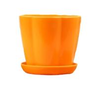 QUXVUIS Vase en plastique à large application pas facile à casser fleur classique la maison au bureau équipé d'une plaque durabilité multicolore, Orange,1, S