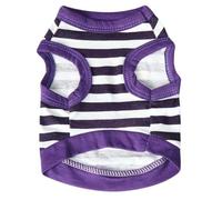 QUXVUIS Vêtements d'été Gilets Lettre Rayures imprimés Costumes de Mode vêtements Veste pour Petits Chiens de Compagnie Teddy Chihuahua, Violet, S