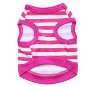 QUXVUIS Vêtements d'été Gilets Lettre Rayures imprimés Costumes de Mode vêtements Veste pour Petits Chiens de Compagnie Teddy Chihuahua, Rose, L