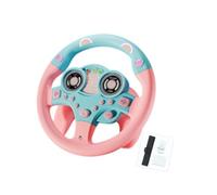 QUXVUIS Volant éducatif avec Effets sonores et Lumineux pour Un Jeu de Conduite réaliste. Roue Musicale pour Jouer à Faire Semblant de Conduire, Rose