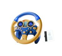 QUXVUIS Volant éducatif avec Effets sonores et Lumineux pour Un Jeu de Conduite réaliste. Roue Musicale pour Jouer à Faire Semblant de Conduire, Bleu