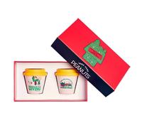 Quy Cup, Tazza Espresso Mug Con Tappino Snoopy Natale 'festa' 90ml 2 Pezzi, Tempo Libero