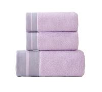 QUYBSGWJ Coton Ultra Doux 3 Gant De Toilette avec 1 Serviettes De Bain 2 Chiffons pour Les Mains Très Absorbant Antibactérien,Violet,140 * 70 74 * 34 74 * 34cm