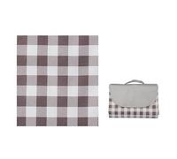 QUYBSGWJ Couverture De Camping Grande Classique À Carreaux, Pliable Et Portable, Tapis Imperméable Tout-en-Un avec Rangement,Marron,150 * 200cm