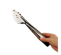 QUYBSGWJ Pince À Pâtes en Acier Inoxydable Durable avec des Bouts Dentelés Antidérapants Et Une Prise Confortable,Argent,28.5 * 4.5cm