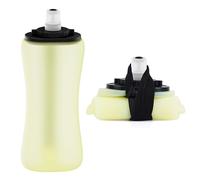QUYBSGWJ Silicone Pliable Portable Course À Pied Bouteille d'eau Pliable Souple Ultra Légère,Yellow Green,7.3 * 5 * 19 cm