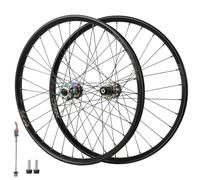 QUYCOIU 26/27,5/29" Jeux De Roues VTT Freins À Disque Moyeu 32 Trous Attache Rapide F9*100/Fixation À Vis R10*135Mm Pour 7 À 12 Vitesses Pour VTT Descente (DH) Et Tout-terrain (AM)(Black-b,27.5in)