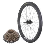 QUYCOIU 26" Roues De VTT Frein À Disque Jeu De Roues en Alliage À Double Paroi 6/7/8/9 Vitesses Roue Libre Vissée Axe Boulonné Moyeu 36 Trous Avant/arrière 100/135Mm Pneu 26X2,125(Rear+8 Freewheel)