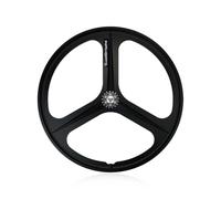 QUYCOIU 700C À 3 Rayons Roues Avant Et Arrière Pour Vélo Pignon Fixe Paire De Piste En Magnésium 50 Mm Roulements Moyeu Frein V Axe Plein 100 Mm/120 Pour 700 * 23-28C(Front+Rear)