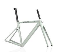 QUYCOIU 700C Cadre De Vélo De Route 50cm 52cm Cadres Breaking Racing Fourche Carbone Alliage D'aluminium Cadre Freins Sur Jante 100/135Mm Blocage Rapide BB68 Mm(Green,52cm)