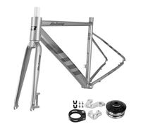 QUYCOIU 700c Cadre De Vélo Route Fourche 19"20" À Démontage Rapide 9x100/10x135Mm Cadre Freins À Disque Alliage D'aluminium 6061 Câblage Semi-interne Boîtier Pédalier 68Mm(Gray,19")