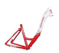 QUYCOIU Cadre De Vélo 26"/700c Cadre De Vélo De Montagne Alliage D'aluminium Freins À Disque Dégagement Rapide135 Mm Cadre Bas pour 21/24/27/30 Vitesses(Red,26in)
