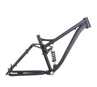 QUYCOIU Cadre De Vélo De Montagne À Suspension 26in Cadre Softtail en Alliage D'aluminium 16 Pouces Cadre De Vélo À Freins À Disque Largeur Interne 135 Mm Boîtier De Pédalier 68Mm(Black-b)