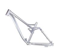QUYCOIU Cadre De Vélo De Montagne À Suspension 26in Cadre Softtail en Alliage D'aluminium 16 Pouces Cadre De Vélo À Freins À Disque Largeur Interne 135 Mm Boîtier De Pédalier 68Mm(Silver)