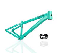 QUYCOIU Cadres De Vélo Dirt Jump 26 Pouces XC/AM Cadre De Vélo Montagne Semi-rigide Alliage D'aluminium Frein À Disque Cadre À Démontage Rapide 10x135Mm BSA BB73Mm Câblage Externe(Green)