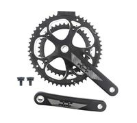 QUYCOIU Carré Conique Pédalier 170/172.5mm Vélo De Route Jeu De Pédaliers 130BCD 39-53T Double Plateau Rond Bras De Manivelle pour 2 * 9/10 Vitesses Alliage D'aluminium(170mm)