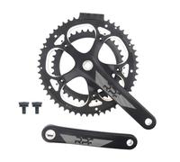 QUYCOIU Carré Conique Pédalier 170/172.5mm Vélo De Route Jeu De Pédaliers 130BCD 39-53T Double Plateau Rond Bras De Manivelle pour 2 * 9/10 Vitesses Alliage D'aluminium(172.5mm)