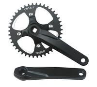 QUYCOIU Carré Pédalier pour VTT 170/175mm Pédaliers Vélo Route 104mm BCD 30/32/34/36/38/40/42T Single Speed Plateau Jeu De Bras De Manivelle 7/8/9 Vitesse Alliage D'aluminium(Black 42T,175mm)