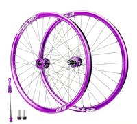 QUYCOIU Jeux De Roues Pour VTT Roues De 26/27,5/29" Moyeu 32H Blocage Rapide À L'avant 9×100Mm Fixation Boulons À L'arrière 10×135Mm Jantes En Aluminium DH/AM Descente/Tout-terrain(Purple-a,27.5in)