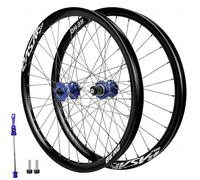 QUYCOIU Jeux De Roues Pour VTT Roues De 26/27,5/29" Moyeu 32H Blocage Rapide À L'avant 9×100Mm Fixation Boulons À L'arrière 10×135Mm Jantes En Aluminium DH/AM Descente/Tout-terrain(Black-h,27.5in)